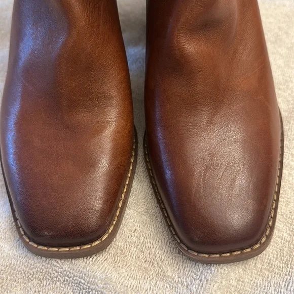 NEW $265 Naturalizer Edit Ebba Brown leather Wide heel boot women size 7